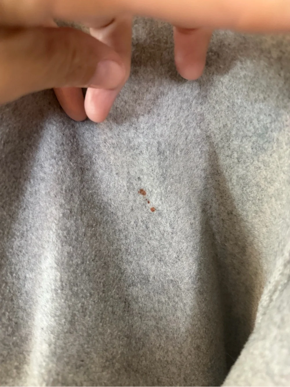 Free People Grey Cropped Peacoat fuzzies inside & small stain